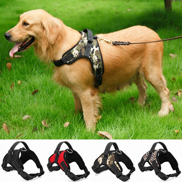 Nylon Heavy Duty Dog Pet Harness Collar Adjustable Padded Extra Dog Harnesses vest Husky Dogs Supplies
